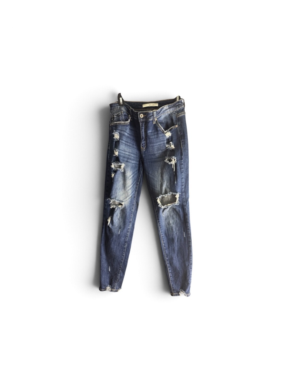 KanCan Women's Dark Blue Distressed Skinny Jeans